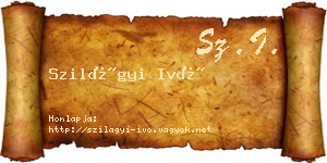 Szilágyi Ivó névjegykártya